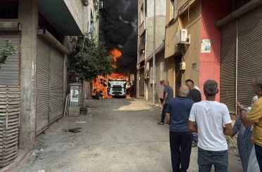 Çay içmeye giden ASKİ ekiplerinin vidanjörü yandı, mahalleli canını zor kurtardı 
