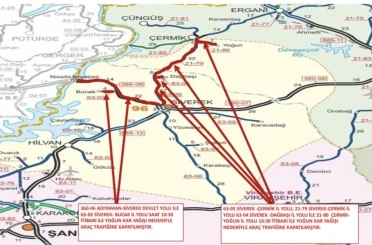 Çermik - Siverek yolu ulaşıma kapandı . 