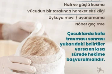 Çocuklarda kafa travmasına dikkat 