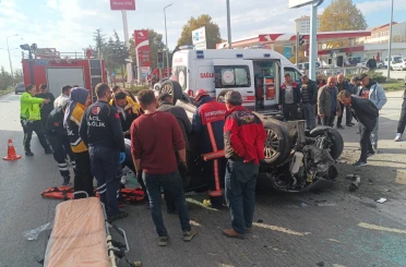 Çorum’da takla atan otomobilim sürücüsü yaralandı 