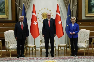 Cumhurbaşkanı Erdoğan, AB Komisyonu Başkanı Leyen ve AB Konseyi Başkanı Costa’yı kabul etti 