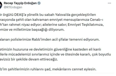 Cumhurbaşkanı Erdoğan: "Eli kanlı canilerle mücadelemizi sınırlarımız içinde ve ötesinde kararlı bir şekilde devam ettireceğiz" 