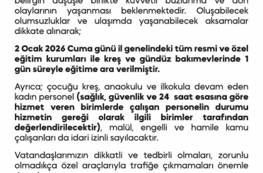 Diyarbakır’da okullar 1 gün tatil edildi 