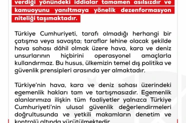 DMM: "Türkiye’nin İran’a yönelik son saldırılara destek verdiği yönündeki iddialar tamamen asılsızdır" 