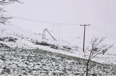 Dodurga beldesi şiddetli fırtına ve kar yağıyı altında 
