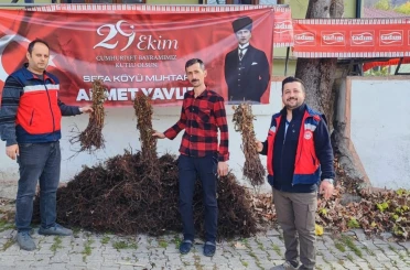 Domaniç’te çiftçilere yüzde 75 hibeli 3 bin adet ahududu fidanı dağıtıldı 