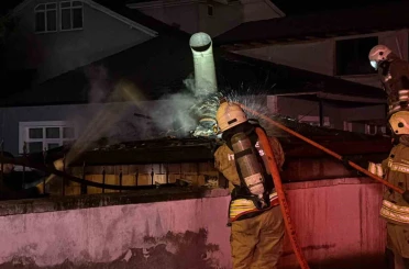 Düzce’de rüzgarın etkisi ile çıkan yangın büyümeden söndürüldü 