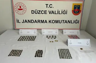 Düzce’de tarihi eser operasyonu 196 sikke ele geçirildi
