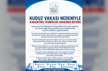 Edremit’te kuduz vakası sonrası karantina uygulaması başladı 