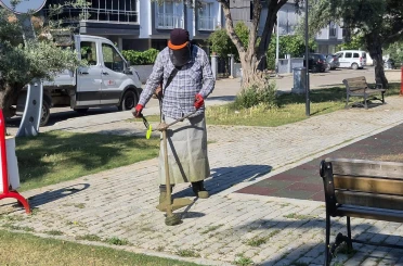 Efeler’de yeşil alanlarda yaz temizliği 