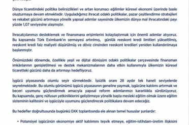 Ekonomi Koordinasyon Kurulu: "Enflasyonu tek haneye indirmek ve kalıcı refah artışı sağlamak hedefimiz" 