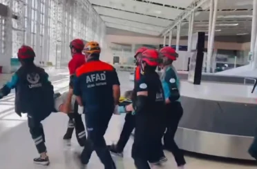 Elazığ Havalimanı’nda deprem tatbikatı 