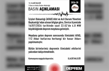 Elazığ Valiliği’nden deprem açıklaması 