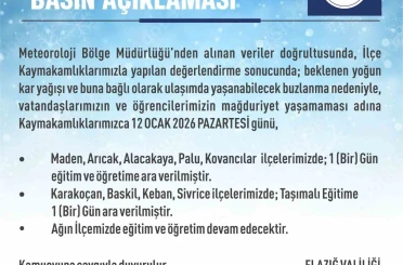 Elazığ’da 5 ilçede eğitim-öğretime ara verildi 