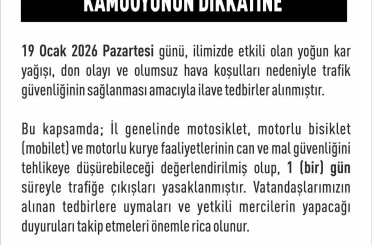 Elazığ’da motosiklet, mobilet ve motorlu kuryelerin trafiğe çıkışları yasaklandı 