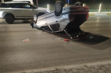 Elazığ’da otomobil takla attı: 1 yaralı 