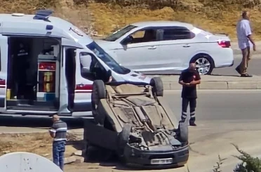 Elazığ’da otomobil takla attı: 1 yaralı 