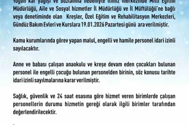 Elazığ’da rehabilitasyon ve bakımevi kurslarına kar tatili 