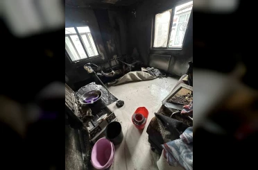Elektrik konağından çıkan dairedeki yangın söndürüldü 