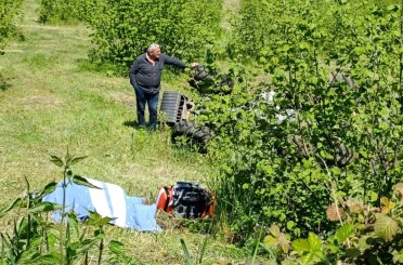 Emekli polis devrilen traktörün altında can verdi 