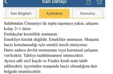"Emekliye kiralık değildir" başlıklı ilan veren emlak şirketine idari para cezası uygulandı
