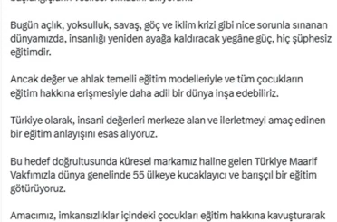 Emine Erdoğan, 5. Lider Eşleri Zirvesi’ne video mesaj gönderdi 