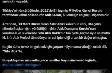 Emine Erdoğan’dan "Sıfır Atık" projesinin yıl dönümüne ilişkin paylaşım 