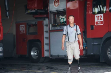 Engelli itfaiyeci çok sevdiği mesleğinden hiç kopmadı 