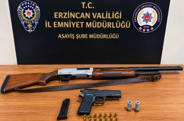 Erzincan’da ruhsatsız tabanca ve tüfek ele geçirildi 