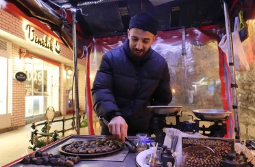 Eskişehir’de eksi 7 derecede kestane mesaisi 