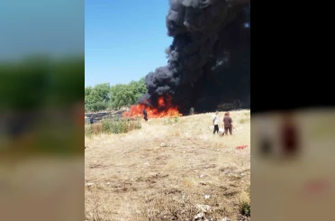 Eskişehir’de sigara izmaritinin neden olduğu yangını köylüler büyümeden söndürdü 