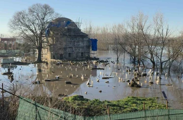 Evliya Kasım Paşa Camii şantiyesi sular altında 