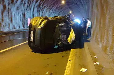 Eynesil tünelinde trafik kazası: 3 yaralı