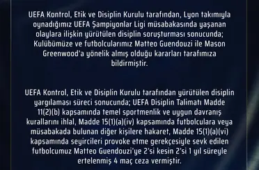 Fenerbahçe’den UEFA kararına dair açıklama

