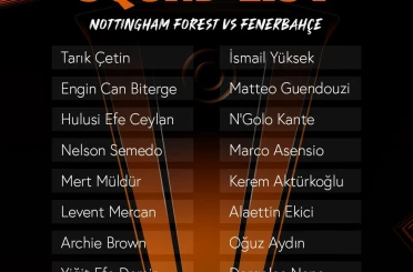 Fenerbahçe’nin, Nottingham Forest maçı kamp kadrosu belli oldu 