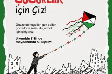 Filistinli çocuklar için resim çizecekler

