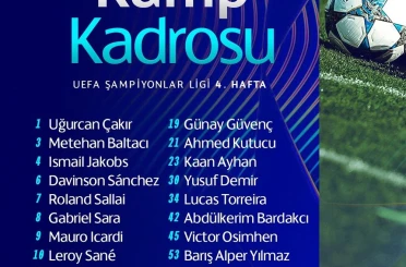 Galatasaray’ın, Ajax maçı kamp kadrosu belli oldu 