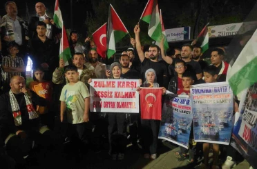 Gaziantepliler "Sumud Filosu"na destek için toplandı 