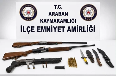 Gaziantep’te 3 adet ruhsatsız tüfek ele geçirildi: 1 gözaltı 