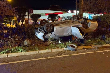 Gazipaşa’da takla atan otomobildeki 4 kişi yaralandı 