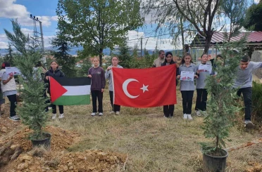 Gazze için barış bahçesi yaptılar 