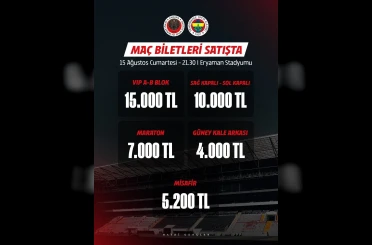 Gençlerbirliği - Fenerbahçe maçının biletleri satışa çıktı 