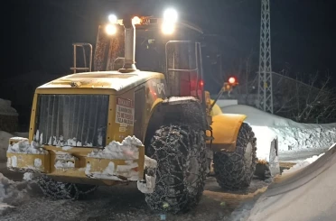 Göksun kırsalında kar mesaisi 