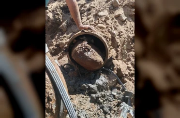 Gönen’in ana su hattından 15 yıl sonra kaya çıktı 