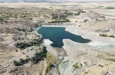 Güzelyurt Göletinde su seviyesi dörtte üç azaldı 