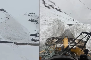 Hakkari’de düşen çığ görüntülendi 