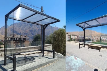 Hakkari’de yeni otobüs durakları tahrip edildi 