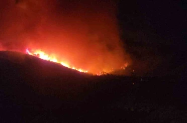 Hatay’da orman yangınının etkili olduğu bölgede evler tahliye ediliyor 