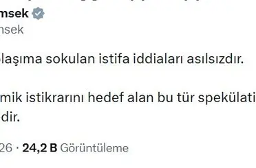 Hazine ve Maliye Bakanı Şimşek: "Şahsımla ilgili istifa iddiaları asılsızdır"