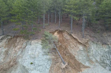 Heyelan yaşanan barajın çevresinde felaketin boyutu görüntülere yansıdı 